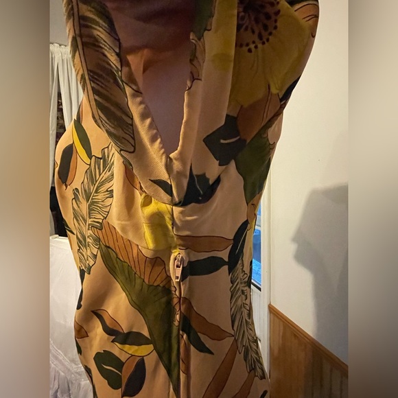 Vintage Brown Floral Dress, Label: A Wild Thyme, Sz 6 - Picture 6 of 16